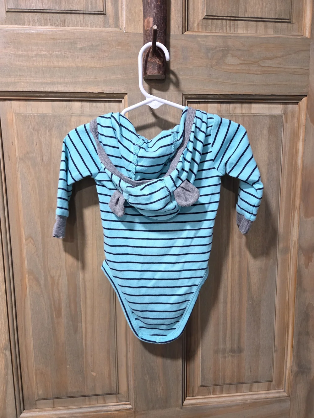 **BUNDLE & SAVE** Carter's Striped Bodysuit in Aqua and Gray With Cute Ears